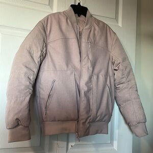Lululemon | Goose Down Bomber Jacket Wool Reversible Size 2 Baby Pink